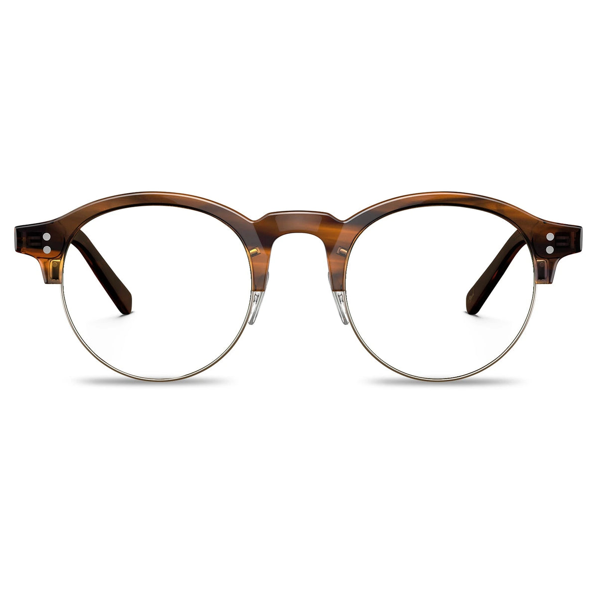 Carfia Cathom CA1962-FC02 Tortoise Acetate Round Prescription Glasses Eyeglasses for Unisex, Front View