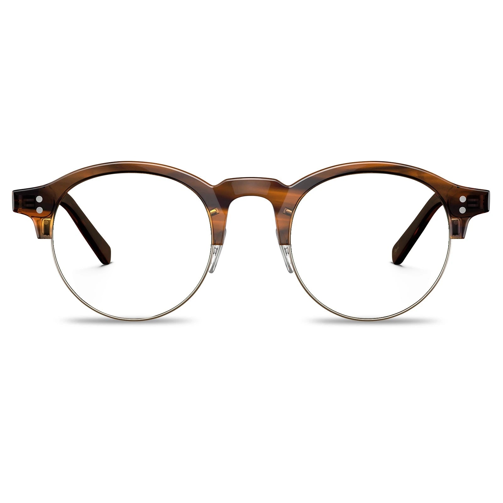 Carfia Cathom CA1962-FC02 Tortoise Acetate Round Prescription Glasses Eyeglasses for Unisex, Front View