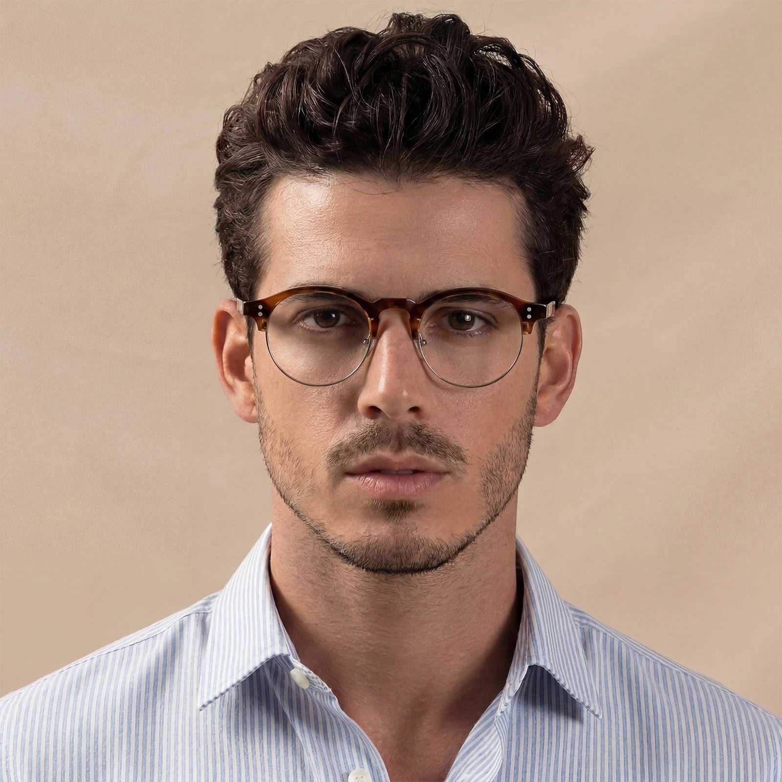 Carfia Cathom CA1962-FC02 Tortoise Acetate Round Prescription Glasses Eyeglasses for Unisex, Lifestyle View