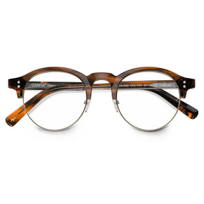 Carfia Cathom CA1962-FC04 Tortoise Acetate Round Prescription Glasses Eyeglasses for Unisex, Flatlay View
