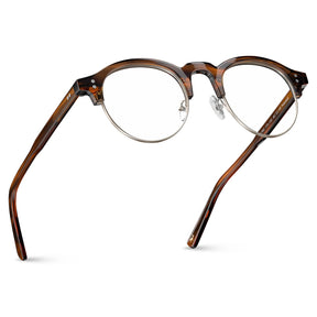 Carfia Cathom CA1962-FC04 Tortoise Acetate Round Prescription Glasses Eyeglasses for Unisex, Folded View