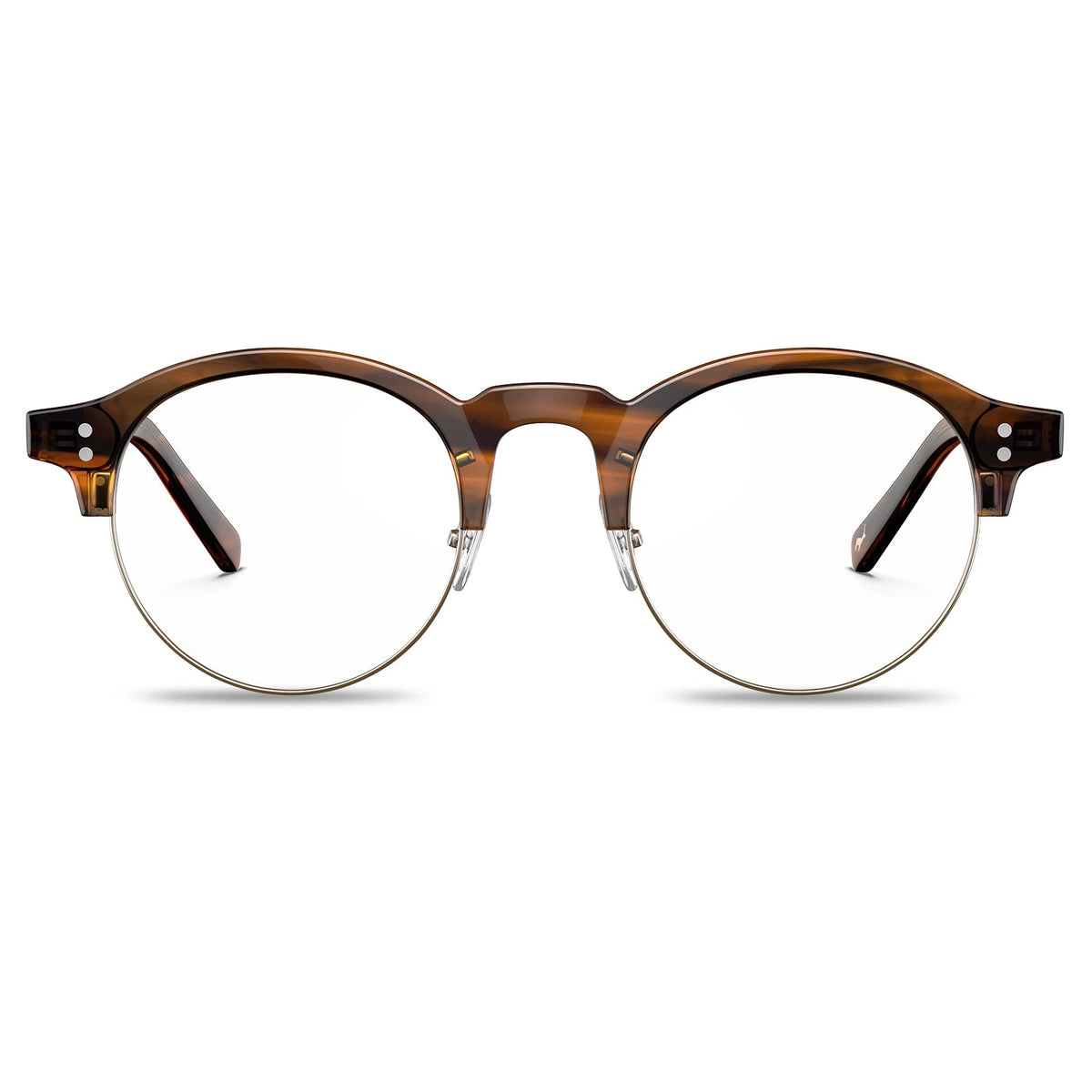 Carfia Cathom CA1962-FC04 Tortoise Acetate Round Prescription Glasses Eyeglasses for Unisex, Front View