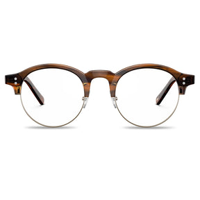 Carfia Cathom CA1962-FC04 Tortoise Acetate Round Prescription Glasses Eyeglasses for Unisex, Front View