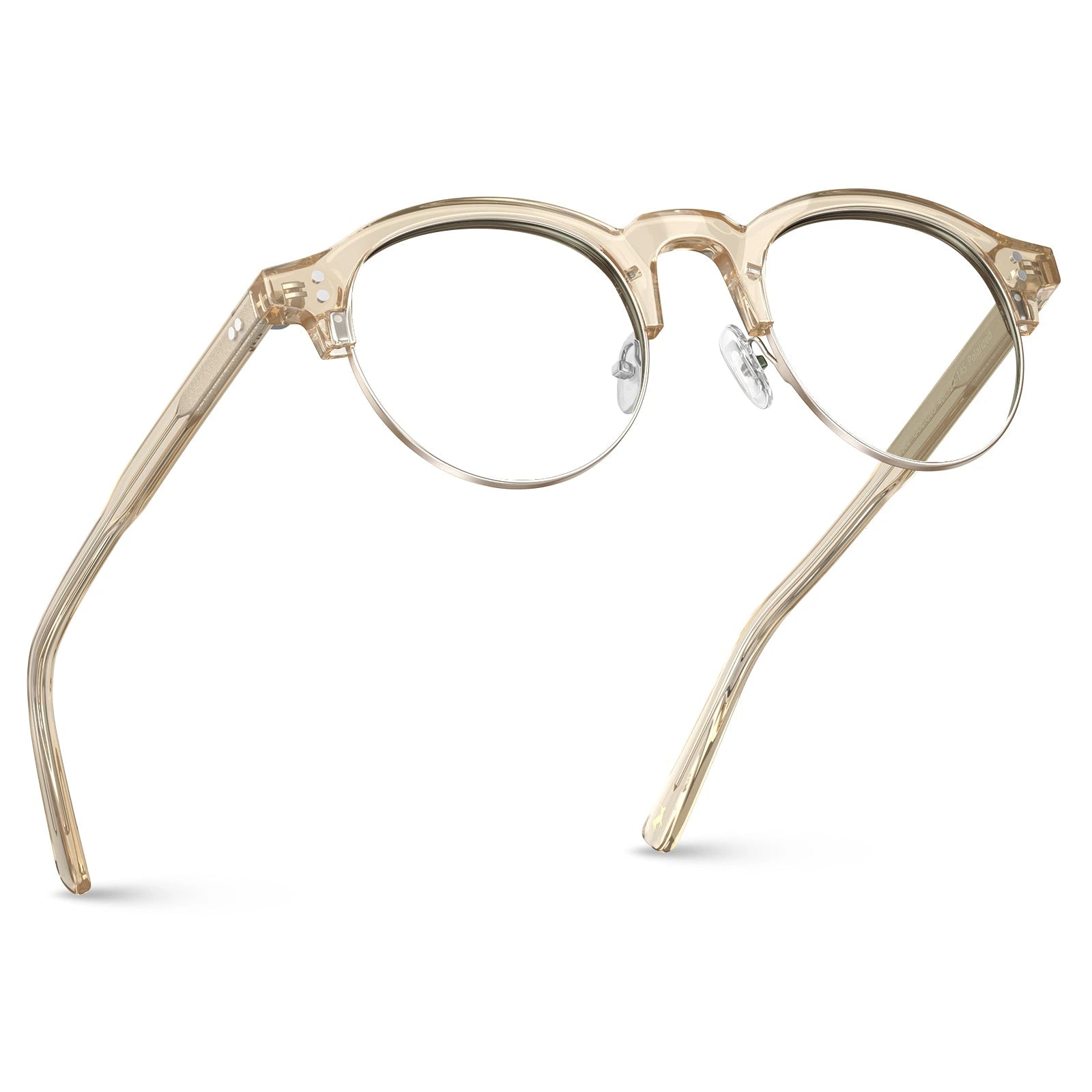 Carfia Cathom CA1962-FC05 Gold Acetate Round Prescription Glasses Eyeglasses for Unisex, Flatlay View