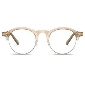 Carfia Cathom CA1962-FC05 Gold Acetate Round Prescription Glasses Eyeglasses for Unisex, Front View