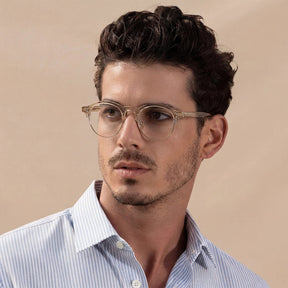 Carfia Cathom CA1962-FC05 Gold Acetate Round Prescription Glasses Eyeglasses for Unisex, Lifestyle View