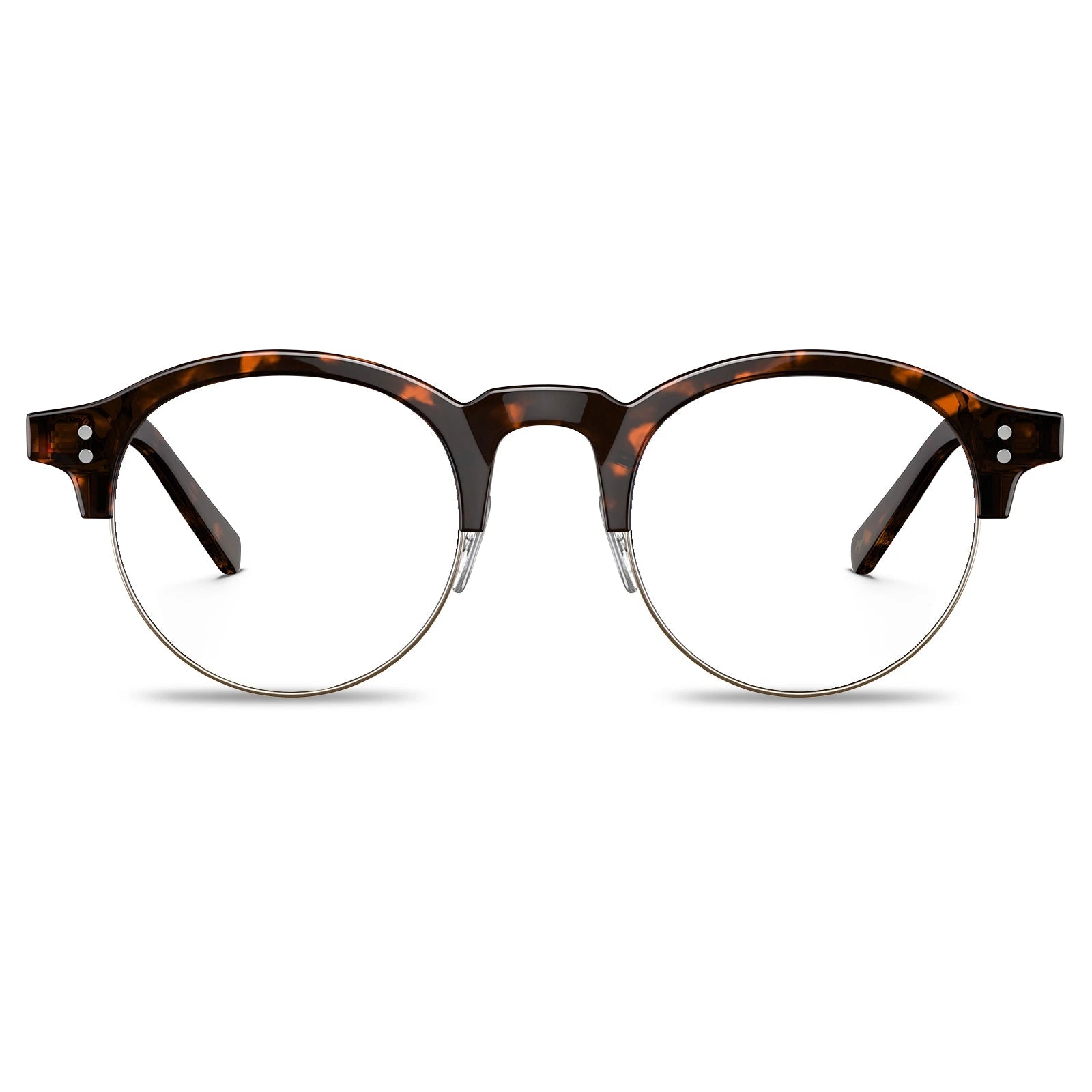 Carfia Cathom CA1962-FC07 Tortoise Acetate Round Prescription Glasses Eyeglasses for Unisex, Front View