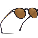 Carfia Chicago-C03-RX Tortoise Acetate Round Polarized Prescription Sunglasses for Women, Angle