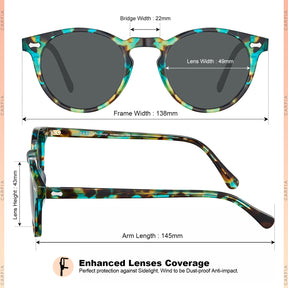 Carfia chicago-c15 women tortoise acetate prescription sunglasses, sizes view