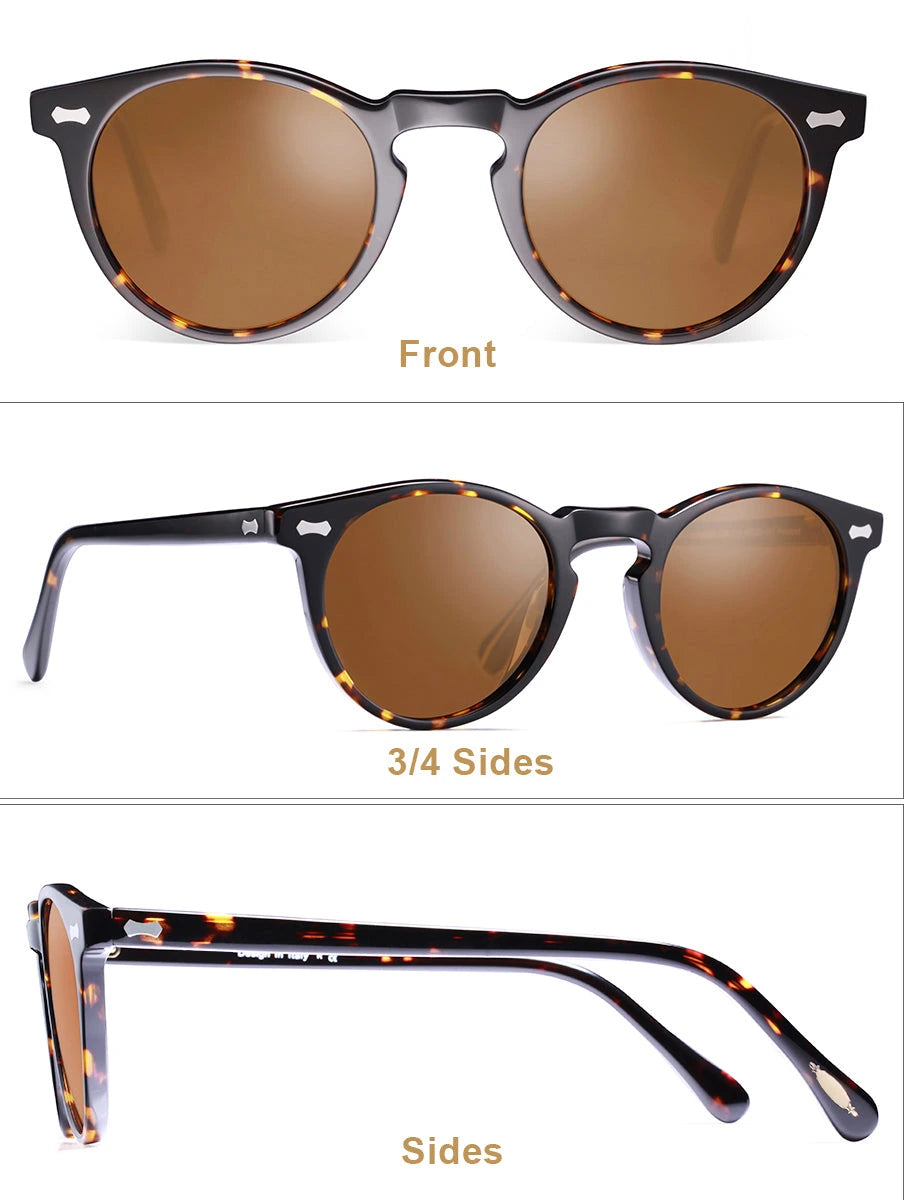 Carfia Chicago CA5288-C03 Tortoise Acetate Heart Polarized Sunglasses for Unisex, Measurements View