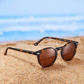 Carfia Chicago CA5288-C03 Tortoise Acetate Heart Polarized Sunglasses for Unisex, Portrait View