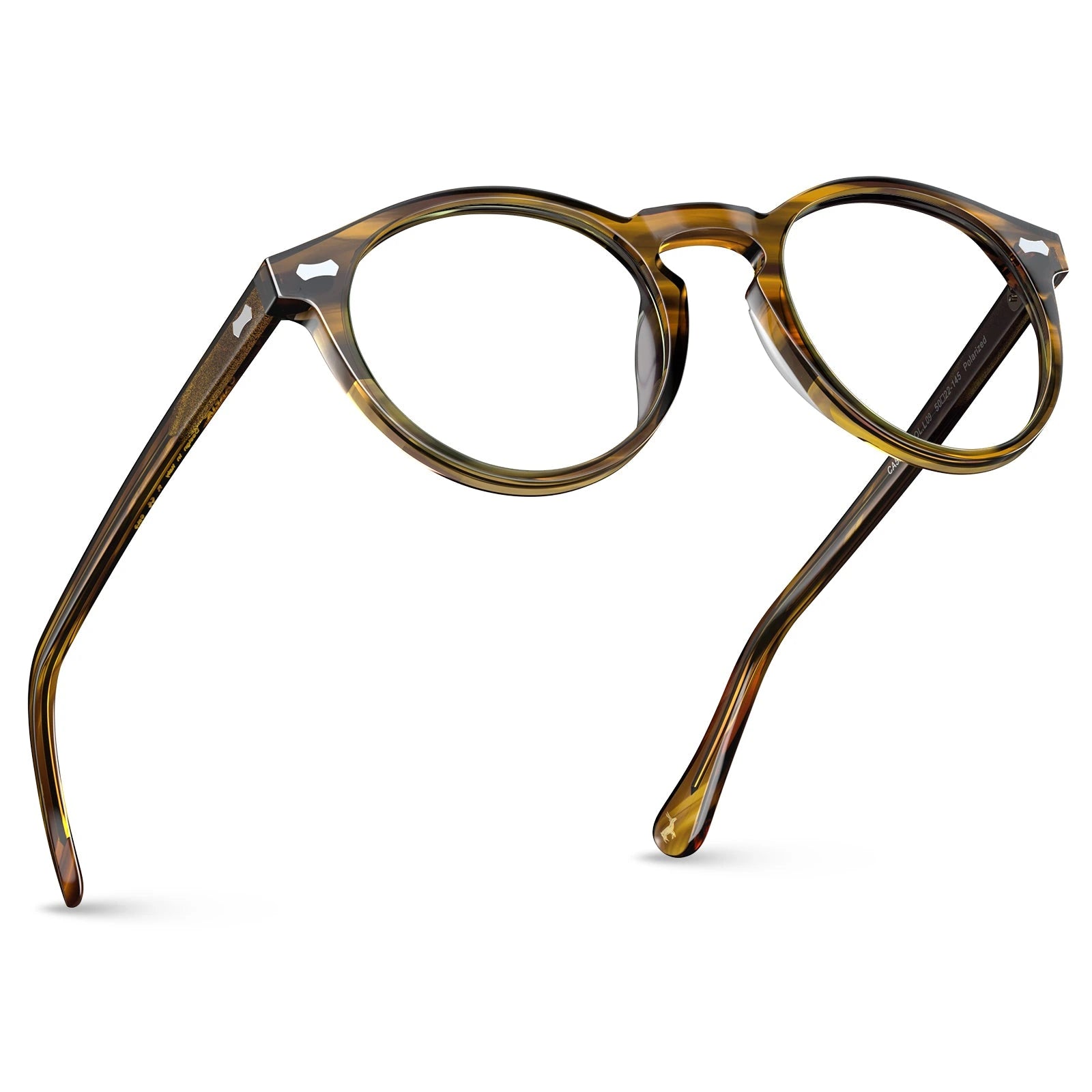 Carfia Concord CA5288-FL09 Gold Acetate Round Prescription Glasses Eyeglasses for Men, Angle View