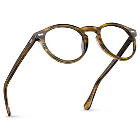 Carfia Concord CA5288-FL09 Gold Acetate Round Prescription Glasses Eyeglasses for Men, Angle View