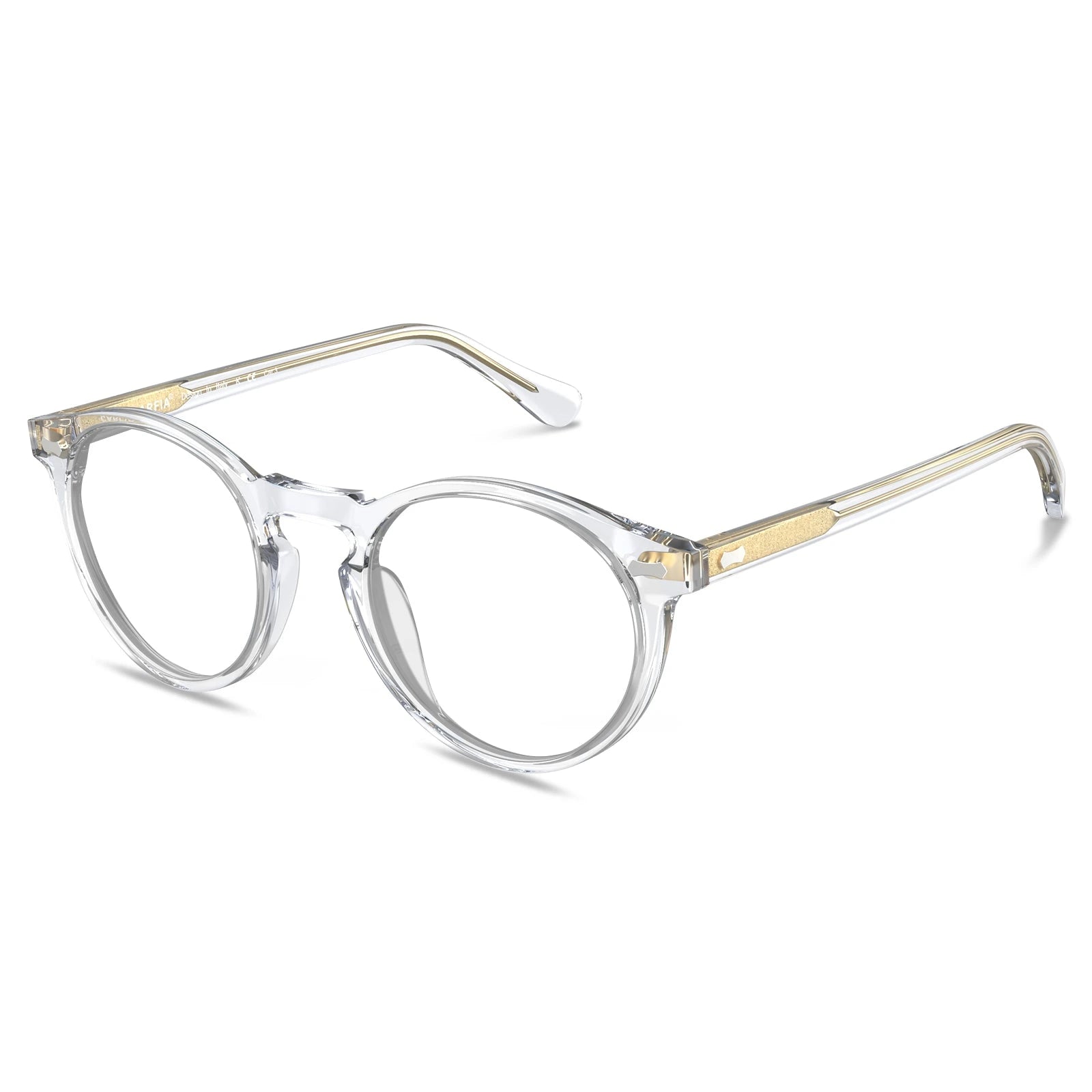 Carfia Concord CA5288-FL10 Clear Acetate Round Prescription Glasses Eyeglasses for Unisex, Angle View