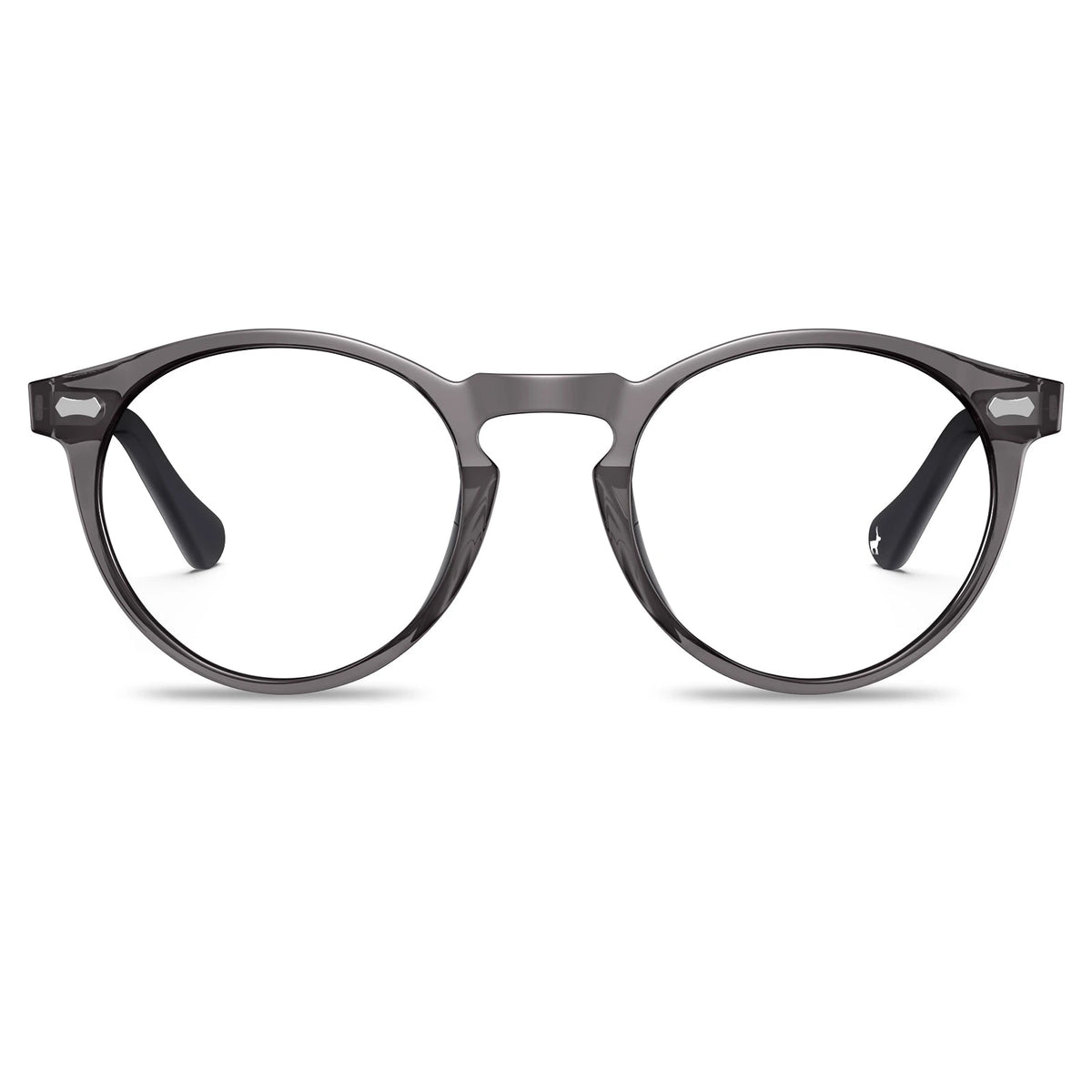 Carfia Concord CA5288FL18 Grey Acetate Round Prescription Glasses Eyeglasses for Men, Front View