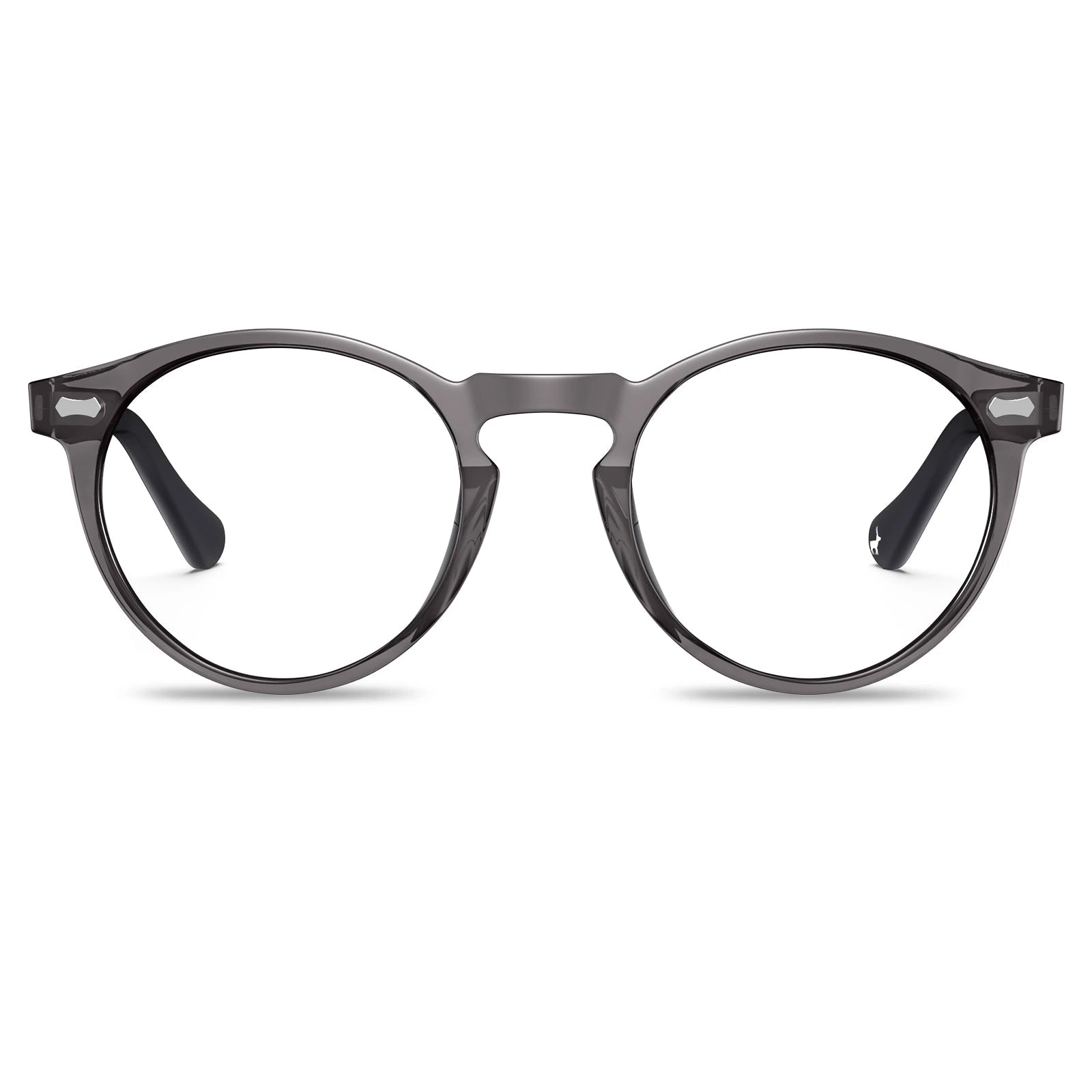 Carfia Concord CA5288FL18 Grey Acetate Round Prescription Glasses Eyeglasses for Men, Front View