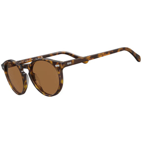 Carfia Concord-L15 Tortoise Acetate Round Polarized Sunglasses for Men, Side