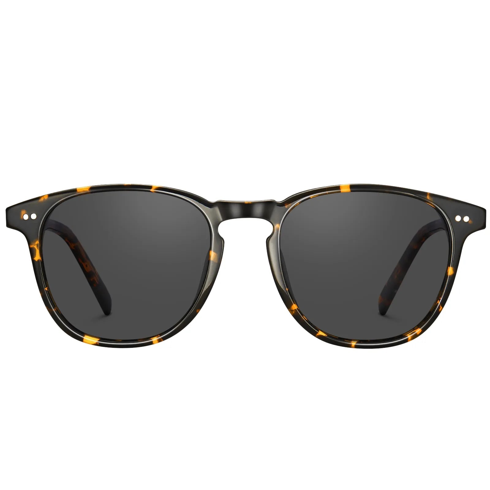 Carfia Creston CA5285-C04 Tortoise Acetate Round Polarized Sunglasses for Women, Front View