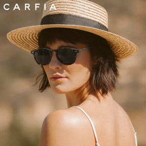 Carfia Creston CA5285-C04 Tortoise Acetate Round Polarized Sunglasses for Women, Lifestyle View