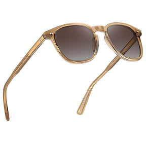 Carfia Downey CA5285-L18 Clear Champagne Acetate Square Polarized Sunglasses for Men, Angle View