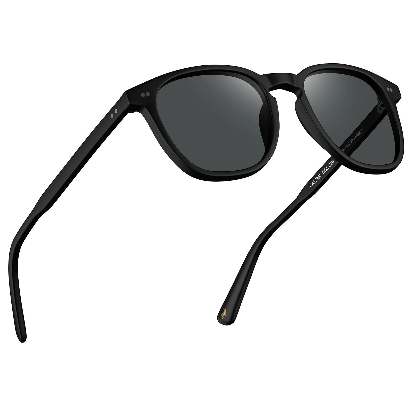 Carfia Downey CA5285-L20 Black Acetate Square Polarized Sunglasses for Unisex, Angle View