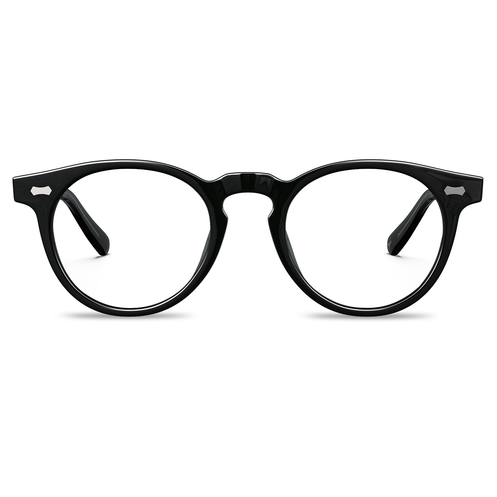 Carfia Dublin CA5506-FC01 Black Acetate Round Prescription Glasses Eyeglasses for Unisex, Front View