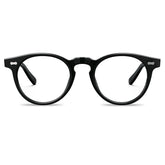 Carfia Dublin CA5506-FC01 Black Acetate Round Prescription Glasses Eyeglasses for Unisex, Front View