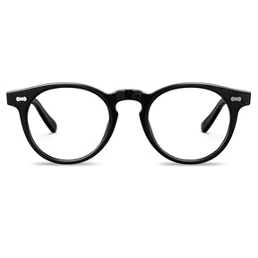 Carfia Dublin CA5506-FC01 Black Acetate Round Prescription Glasses Eyeglasses for Unisex, Front View