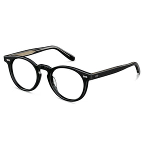 Carfia Dublin CA5506-FC01 Black Acetate Round Prescription Glasses Eyeglasses for Unisex, Side View