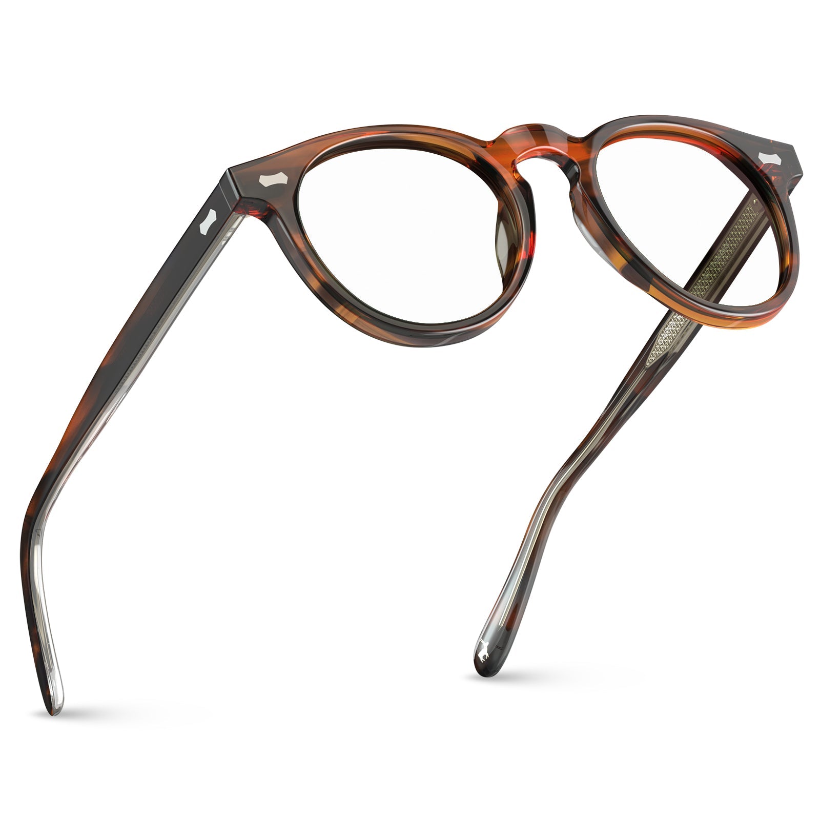 Carfia Dublin CA5506-FC02 Tortoise Acetate Round Prescription Glasses Eyeglasses for Unisex, Side View