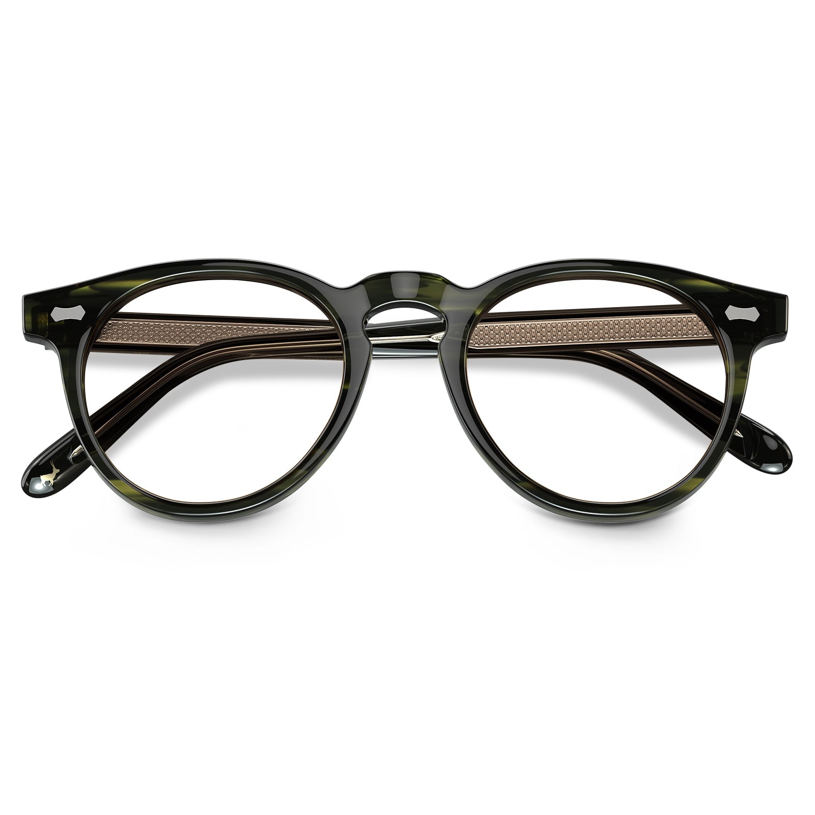 Carfia Dublin CA5506-FC03 Green Acetate Round Prescription Glasses Eyeglasses for Unisex, Angle View