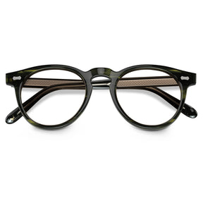 Carfia Dublin CA5506-FC03 Green Acetate Round Prescription Glasses Eyeglasses for Unisex, Angle View