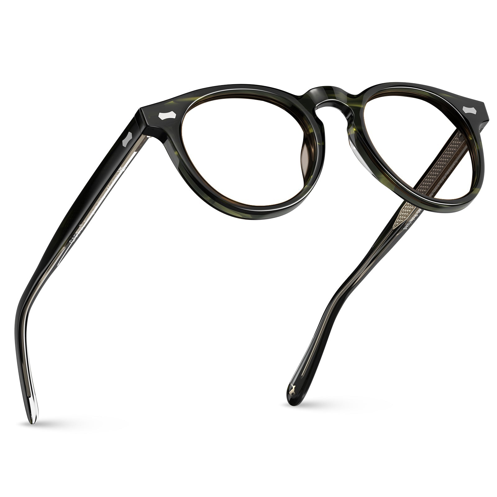 Carfia Dublin CA5506-FC03 Green Acetate Round Prescription Glasses Eyeglasses for Unisex, Detail View