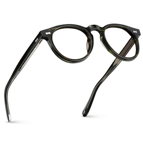Carfia Dublin CA5506-FC03 Green Acetate Round Prescription Glasses Eyeglasses for Unisex, Detail View