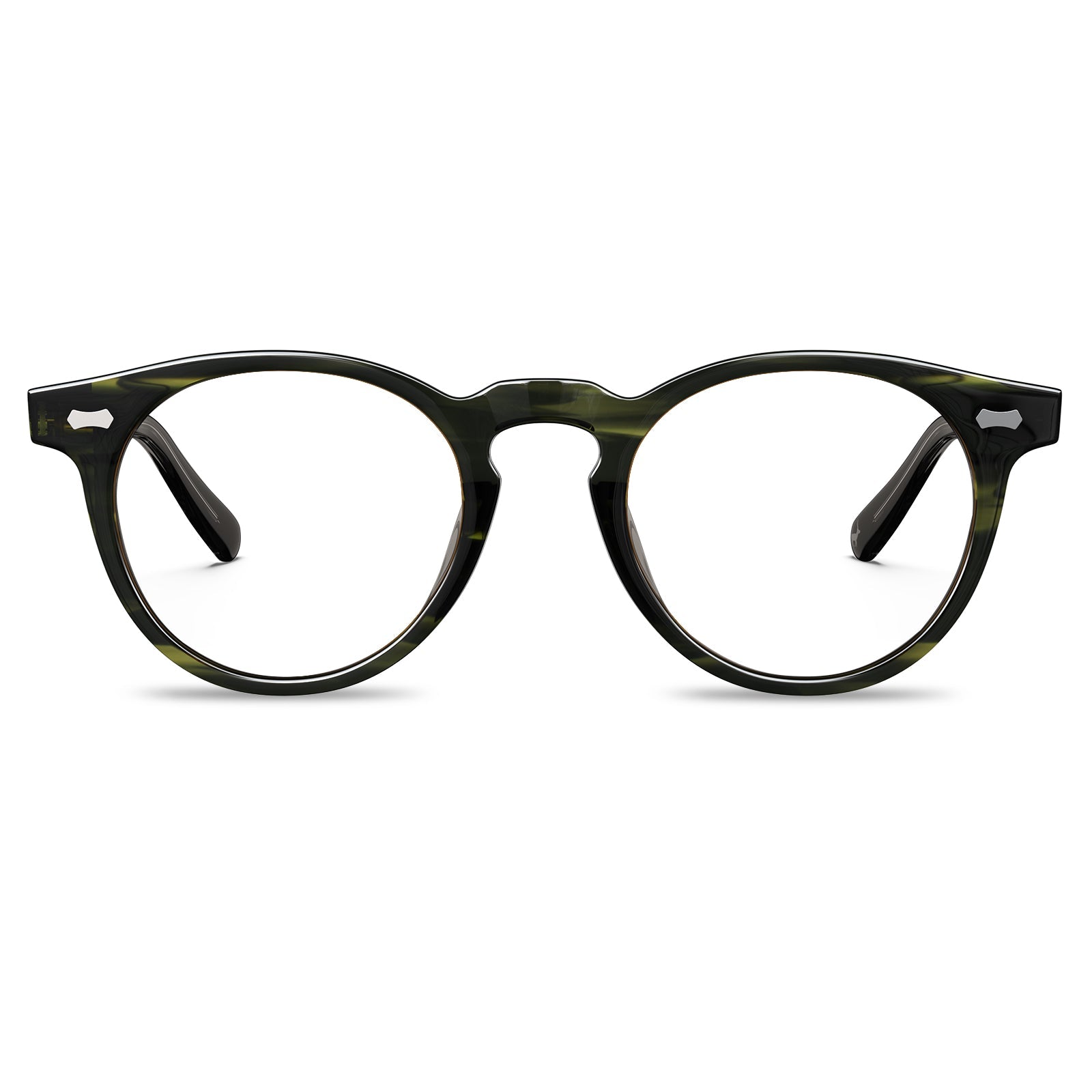 Carfia Dublin CA5506-FC03 Green Acetate Round Prescription Glasses Eyeglasses for Unisex, Front View