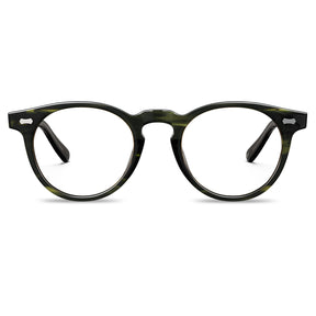 Carfia Dublin CA5506-FC03 Green Acetate Round Prescription Glasses Eyeglasses for Unisex, Front View
