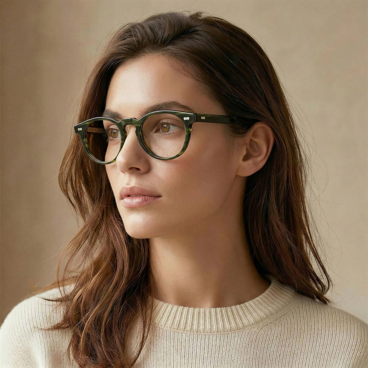 Carfia Dublin CA5506-FC03 Green Acetate Round Prescription Glasses Eyeglasses for Unisex, Lifestyle View