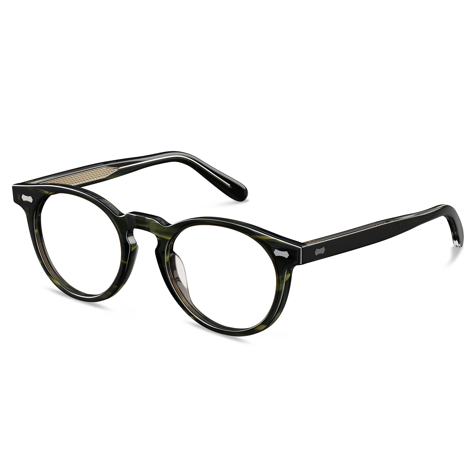 Carfia Dublin CA5506-FC03 Green Acetate Round Prescription Glasses Eyeglasses for Unisex, Side View