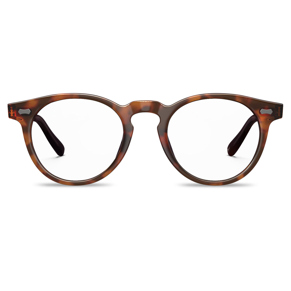 Carfia Dublin CA5506-FC04 Tortoise Acetate Round Prescription Glasses Eyeglasses for Unisex, Front View