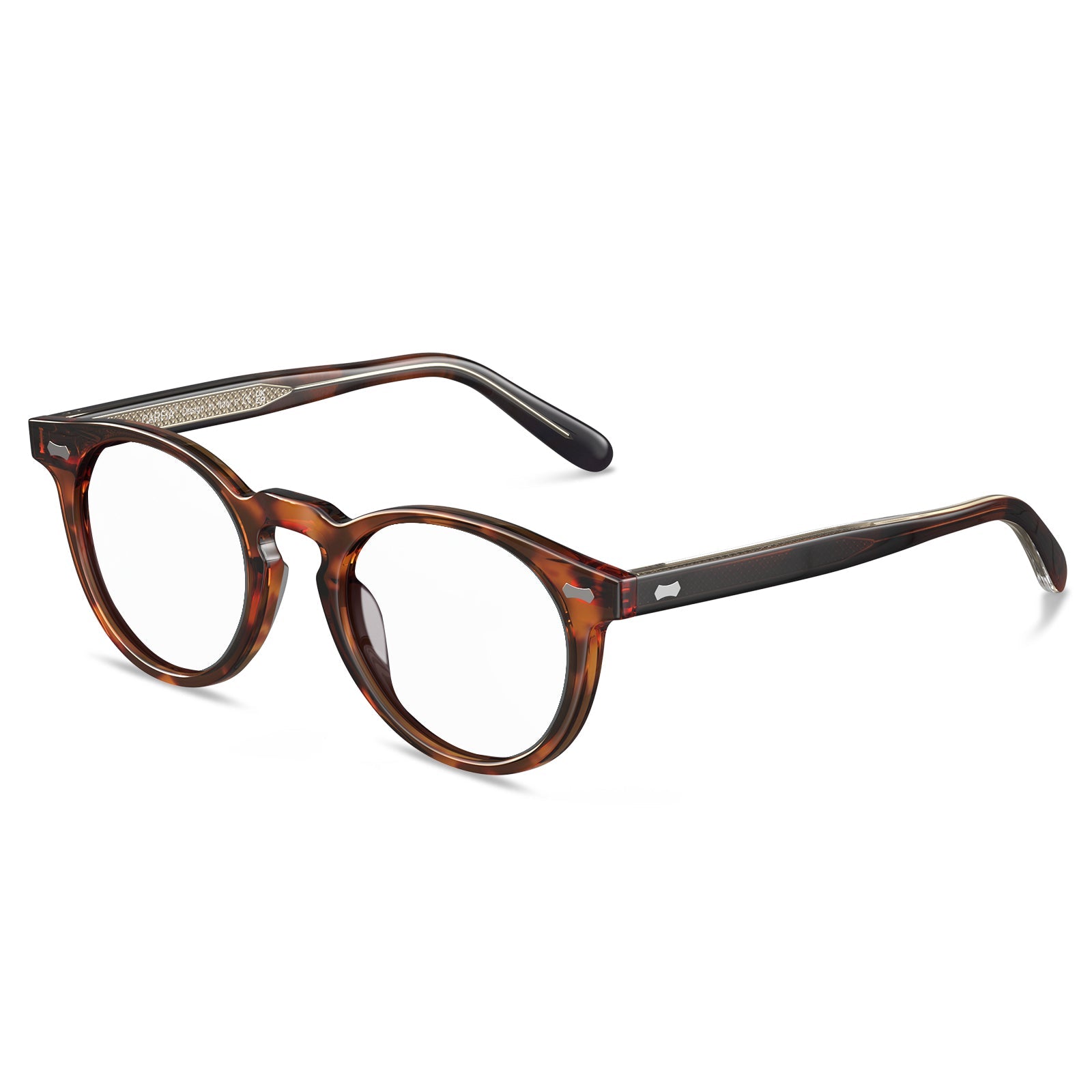 Carfia Dublin CA5506-FC04 Tortoise Acetate Round Prescription Glasses Eyeglasses for Unisex, Side View