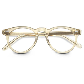 Carfia Dublin CA5506-FC05 Champagne Acetate Round Prescription Glasses Eyeglasses for Unisex, Angle View