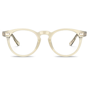 Carfia Dublin CA5506-FC05 Champagne Acetate Round Prescription Glasses Eyeglasses for Unisex, Front View