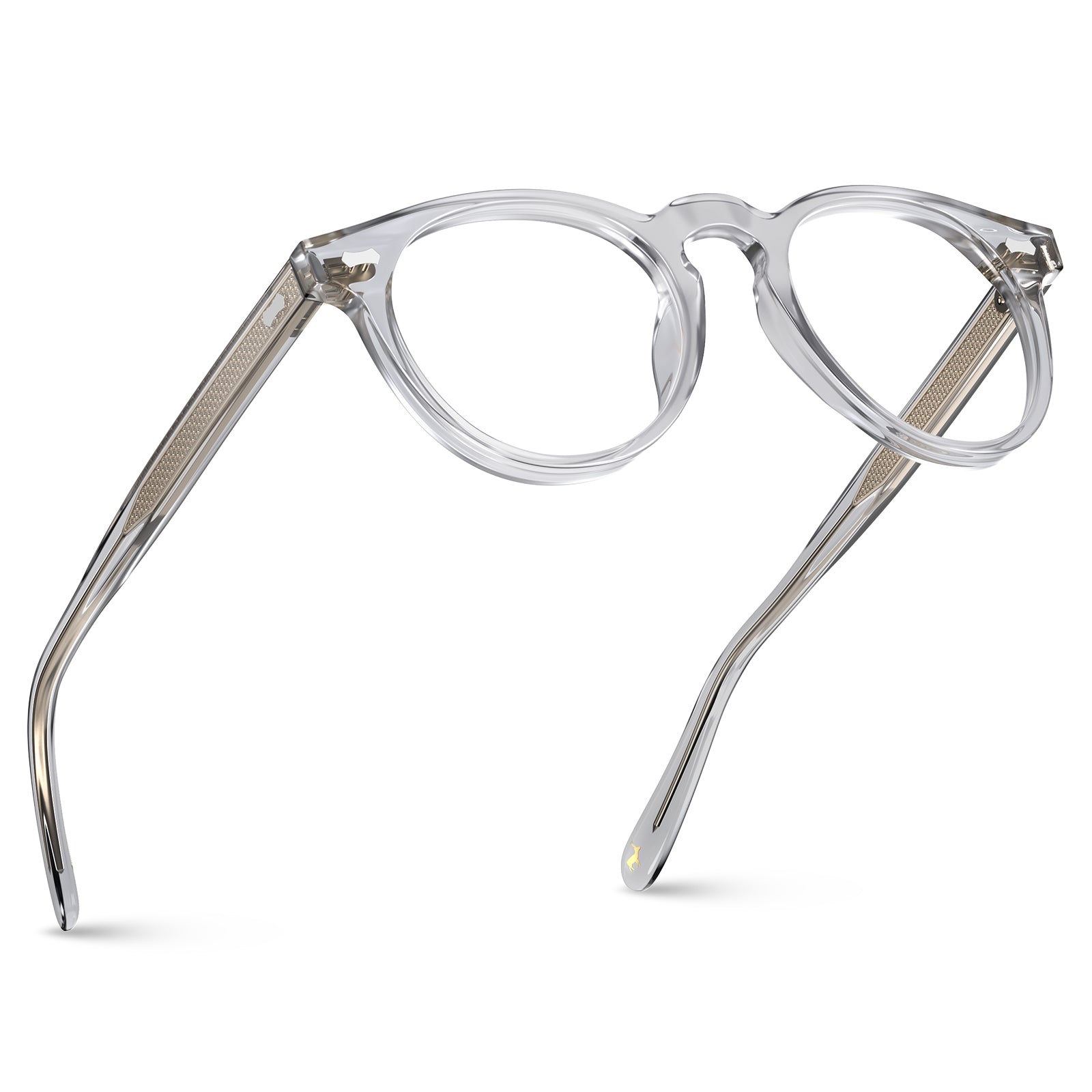 Carfia Dublin CA5506-FC10 Clear Acetate Round Prescription Glasses Eyeglasses for Unisex, Angle View