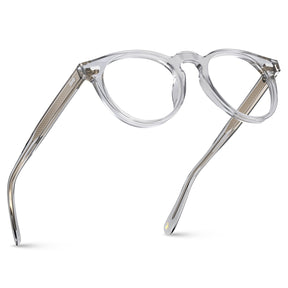 Carfia Dublin CA5506-FC10 Clear Acetate Round Prescription Glasses Eyeglasses for Unisex, Angle View