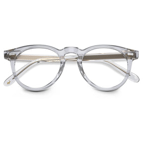 Carfia Dublin CA5506-FC10 Clear Acetate Round Prescription Glasses Eyeglasses for Unisex, Detail View