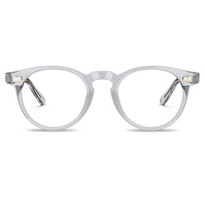 Carfia Dublin CA5506-FC10 Clear Acetate Round Prescription Glasses Eyeglasses for Unisex, Front View
