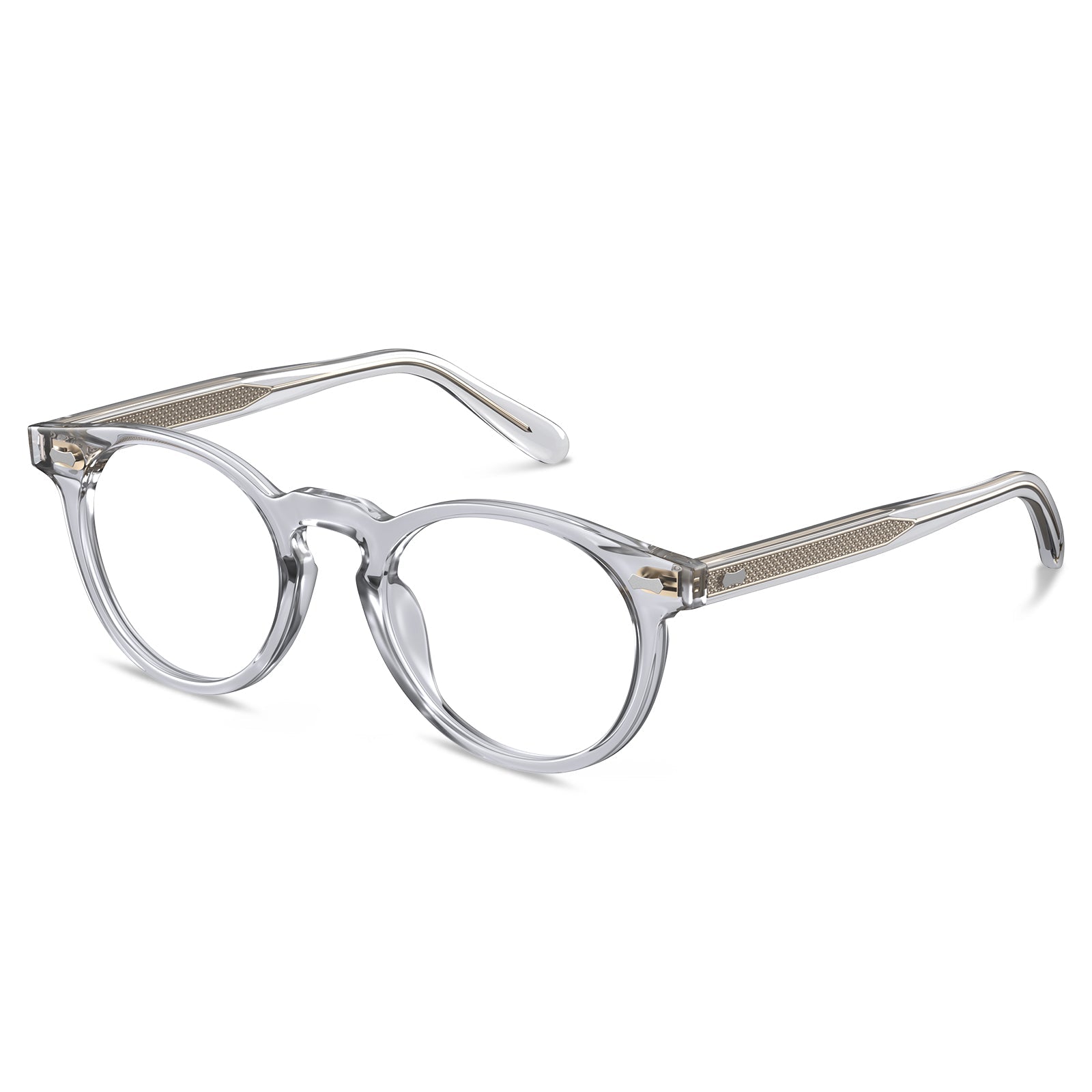 Carfia Dublin CA5506-FC10 Clear Acetate Round Prescription Glasses Eyeglasses for Unisex, Side View
