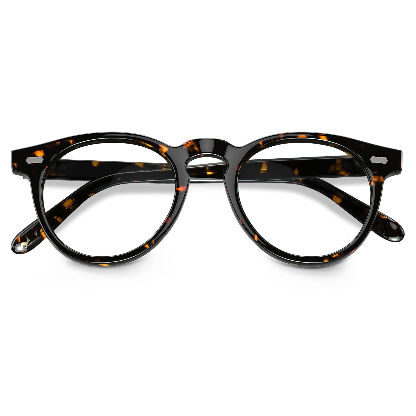 Carfia Dublin CA5506-FC14 Tortoise Acetate Round Prescription Glasses Eyeglasses for Unisex, Angle View