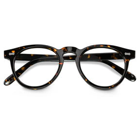 Carfia Dublin CA5506-FC14 Tortoise Acetate Round Prescription Glasses Eyeglasses for Unisex, Angle View