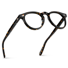 Carfia Dublin CA5506-FC14 Tortoise Acetate Round Prescription Glasses Eyeglasses for Unisex, Detail View
